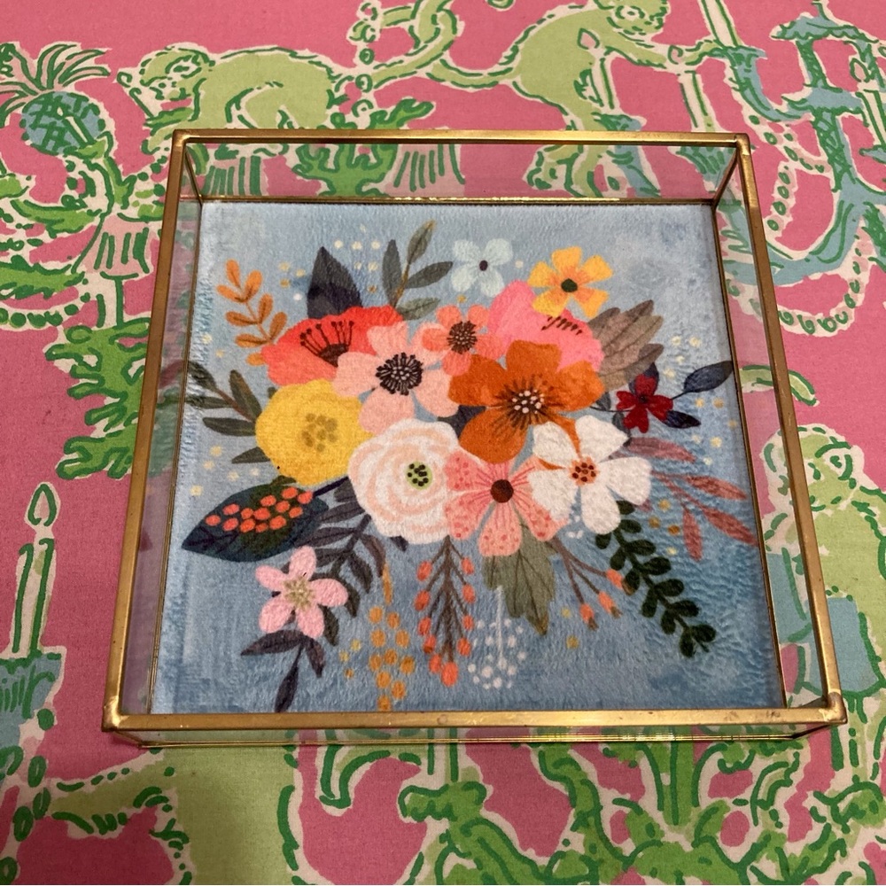 C&C California Velvet floral trinket tray